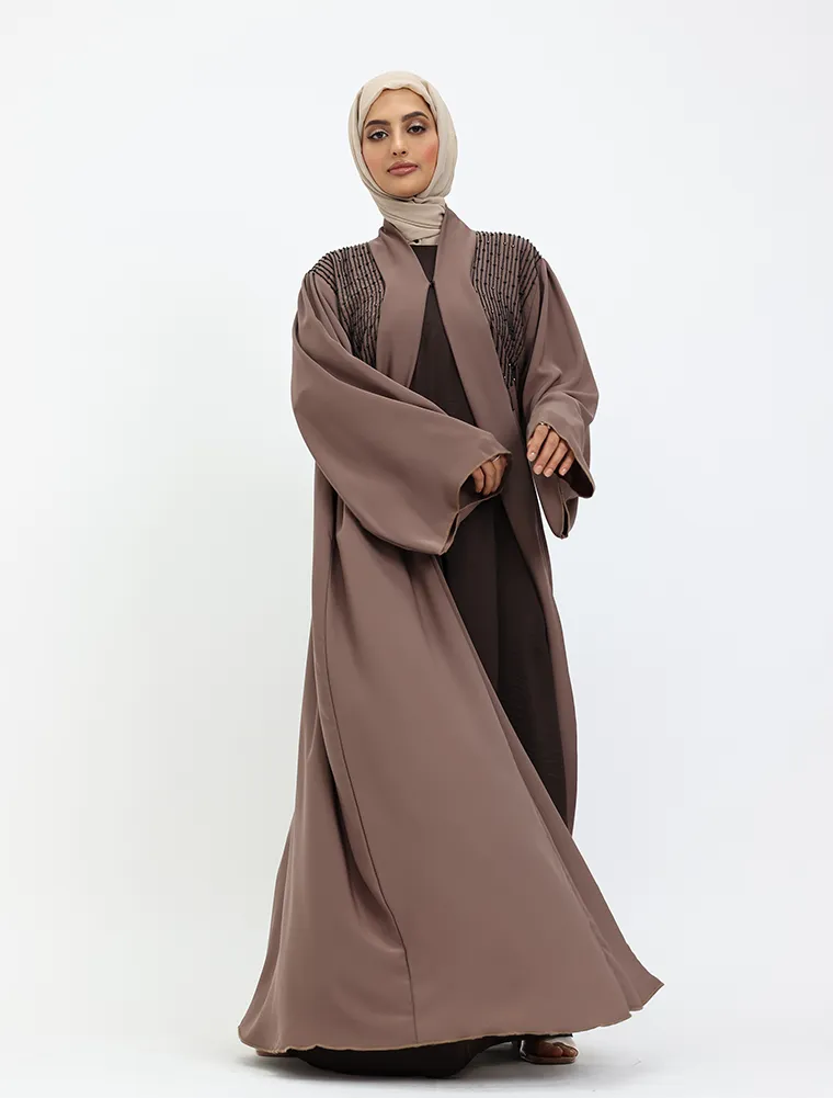 Mocha Aina Open Abaya